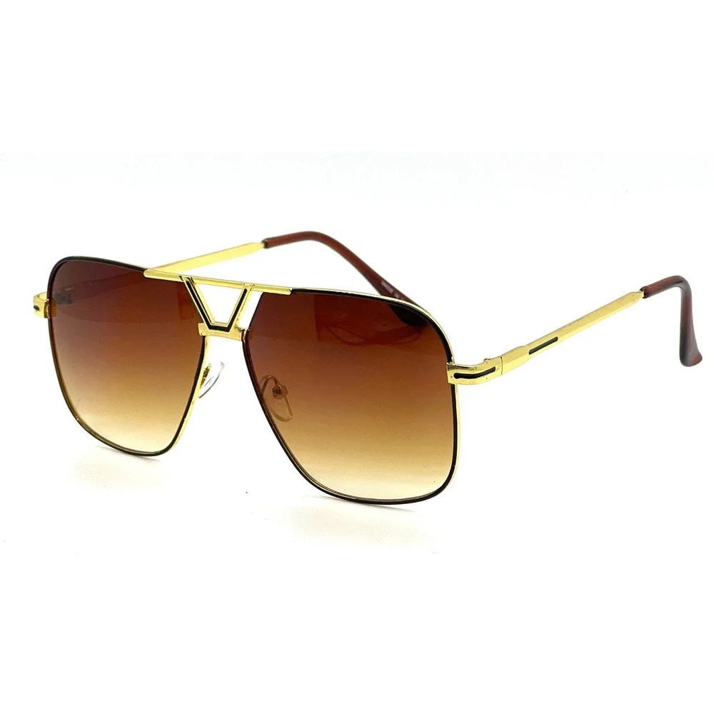 Aviator Sunglasses Gold Frame Brown Lens Fashion Sun Glasses Women Trendy Lentes